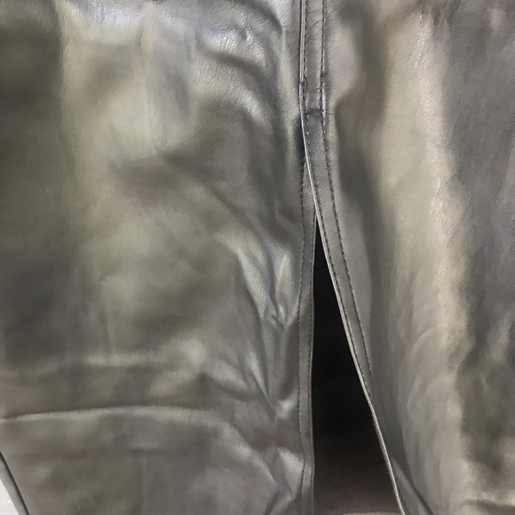 Zara Black Vegan Leather Maxi Skirt EUC size L - Picture 6 of 9